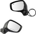 TRQ Driver & Passenger Side Power Heated Mirrors Manual Folding Blind Spot Paint to Match Compatible with 2017-2023 Mazda CX-