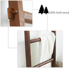 Blanket Ladder Pre Assembled 76in Wooden Ladder Shelf Living Room Bathroom Bedroom Decorative Wall Leaning Farmhouse Quilt Di