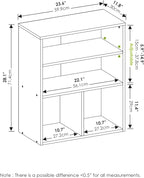 Furinno PASIR Book Shelf, 3-Tier Display Bookshelf with Adjustable Shelf, Bookcase, 11.8 x 23.6 x 28.2, for Living Room, Bedr