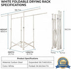 Clothes Drying Rack, Double Rod Extendable 33.1–56.7 Inches, No Assembly & Foldable Clothing Rack for Hanging Clothes with Wh