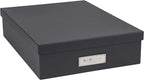 Bigso Oskar Fiberboard Label Frame Document Letter Box - File Organizer Box for Important Paperwork - Document Storage with a