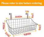 LeleCAT Basket with hook Grid Storage Basket,Hang it behind a door or on a railing,Over the Cabinet Door,Champagne Gray,2 Pac
