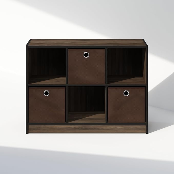 Furinno Cubic Closet Organizers and Storage, 6-Cube Closet Organizer with Bins, Open Shelf Storage, for Wardrobe, Bedroom, Li