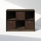 Furinno Cubic Closet Organizers and Storage, 6-Cube Closet Organizer with Bins, Open Shelf Storage, for Wardrobe, Bedroom, Li