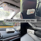 Car Tissue Holder, Sun Visor Napkin Holder, Car Visor Tissue Holder, Luxury PU Leather Backseat Tissue Case Holder (Grey)