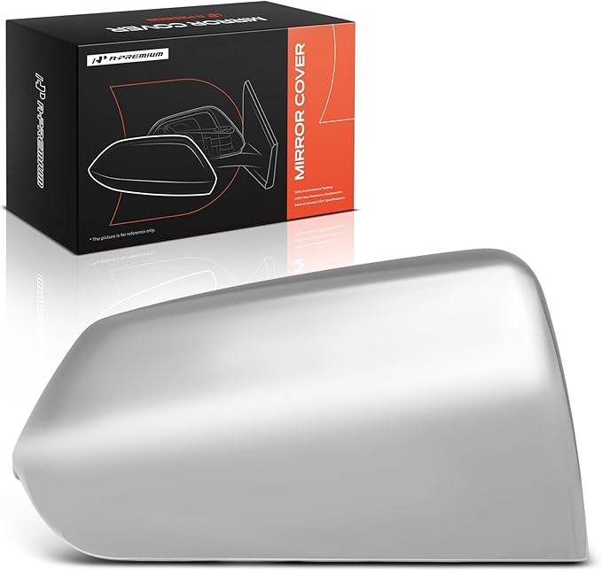 A-Premium Passenger Side Rearview Mirror Cover Cap - Compatible with Chevrolet Tahoe Suburban & GMC Yukon XL & Cadillac Escalade, 2021 2022 2023 2024 - Chrome, Without Turn Signal Hole