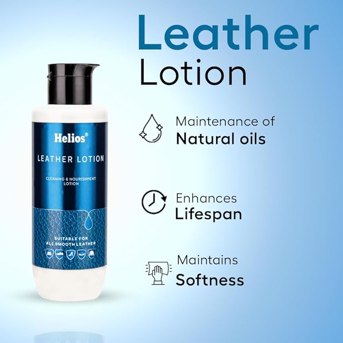 Helios Leather Lotion 150ML – Premium Conditioner & Cleaner for Shoes, Bags, Jackets, Furniture & More – Restores and Protect