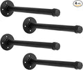 IAE Floating Pipe Shelves Bracket ,Wall Mounted Pipe Shelf for 6-12 in Depth Wood, Pipe Shelving Brackets,Heavy-Duty 3/4" Iro
