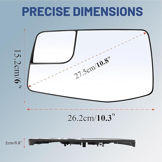 Driver Side Mirror Glass with Blind Spot Mirror - Compatible with Chevy & GMC Vehicles - Silverado 1500 2019-2024, Sierra 1500 2019-2024, with Heated, without Auto Dimming, Replace# 84309708