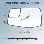 Driver Side Mirror Glass with Blind Spot Mirror - Compatible with Chevy & GMC Vehicles - Silverado 1500 2019-2024, Sierra 1500 2019-2024, with Heated, without Auto Dimming, Replace# 84309708