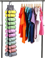 Legging Storage Bag Storage Hanger Can Holds 24 Leggings or Shirts Jeans Compartment Storage Hanger, Foldable Leggings Organi
