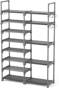 ROJASOP Shoe Rack, Shoe Storage Organizer for Closet Entryway Garage Bedroom, 8 Tier Tall Metal Shoe Shelf for 26-32 Pairs Bo