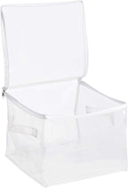 Amazon Basics Clear Zippered Storage Bags for Closet Organization, Stackable Clothing and Linen Storage Containers, 3-Pack
