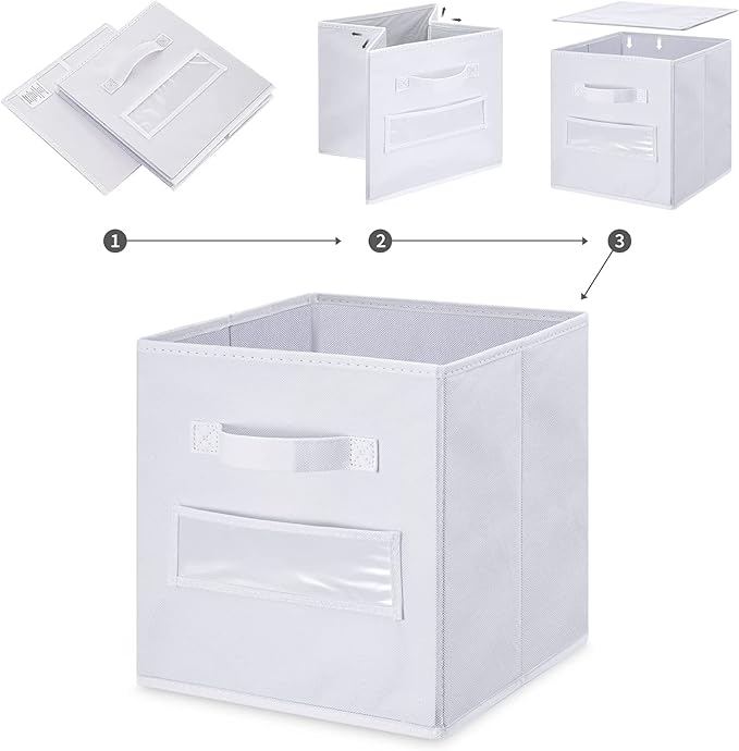 artsdi 13x13x13 storage cube bins(Set of 8)Fabric storage cubes with 8 Labels Window Cards & a Pen,storage cubes 13x13, stora