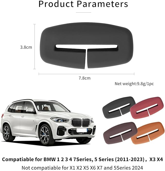 5pcs Car Seat Belt Buckler Cover, Silicon Anti-Scratch Seatbelt Buckler Protector Silencer Clip Holster for BMW Accessories, Car Interior Accessories for Men and Women (5pcs Light Brown)