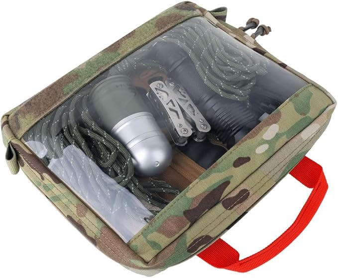 KRYDEX Clear Top Insert Bag with Hook Panel Tactical Packing Cube Travel Organizer Bag (Large-MC)