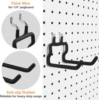 G.CORE 24-Pack Pegboard Hooks, 2" 4" Peg Board Tool Utility Hangers Fit 1/4" Pegboards, Heavy Duty Metal Shelving Brackets, W