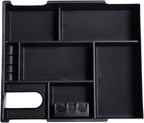 JDMCAR Compatible with Toyota Tundra Accessories 2014-2021 Center Console Organizer, Insert ABS Black Materials Tray, Armrest Secondary Storage Box - Full Tray