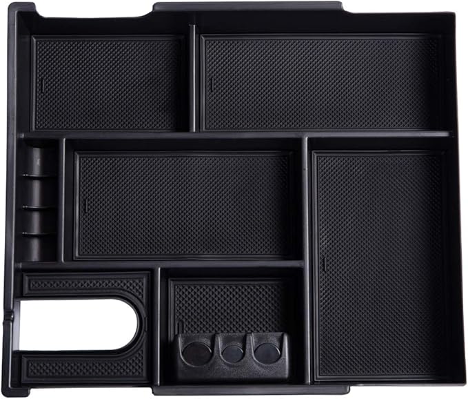 JDMCAR Compatible with Toyota Tundra Accessories 2014-2021 Center Console Organizer, Insert ABS Black Materials Tray, Armrest Secondary Storage Box - Full Tray