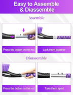 HEEYA 2 Pack 27 Inch Ice Scraper and Brush for Car, Snow Brush and Ice Scraper with Foam Grip, Detachable Snow Scraper for SUV Truck Jeep Vehicle Auto Windshield Window - Purple & Pink