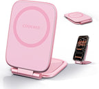 Pink Foldable Magnetic Phone Mount, Hidefold Ultra-Thin Magnetic Phone Holder for Car with Dual Side Strong Magnets, Car Accessories for Women, Fit for All Phone, Dashboard, Laptop, Gym