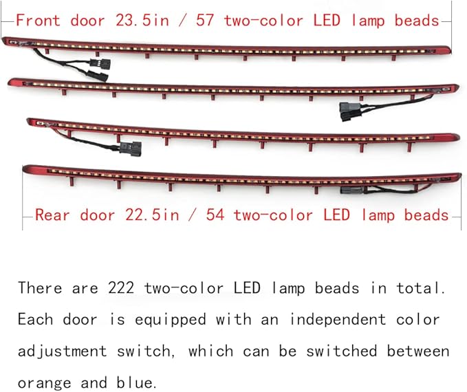 Car Interior Door LED Lighting Ambient Light Trim Strip Accessories for BMW 3 Series F30 F31 320i 328i 330i 335i 340i Door Two-Color Atmosphere Lamp Replacement Cover (Red)