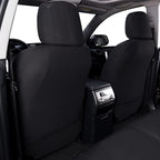 Flying Banner car seat Covers Protects Water Proof Faux Leather Carbon Fiber Front and Rear Bench (Black Black, Full Set - 9P