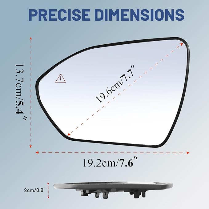 Driver Left Side Mirror Glass - Compatible with Hyundai Vehicles - 2022-2024 Tucson, 2022-2024 Santa Cruz, with Heated/Blind Spot Detection, Not Built in USA, Replace# 87611N9010