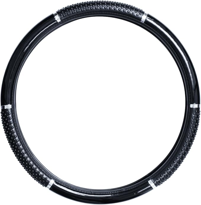 GG Grand General 54043 18 Inches Steering Wheel Cover Black with Black Hand Grips