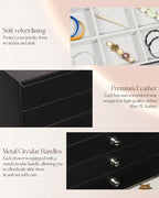 GUKA Large Jewelry Box, Jewelry Case with 10 Drawers for Big and Small Jewelry, Jewelry Storage Organizer for Watch Earrings 