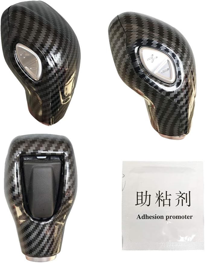 ruihe Car Gear Shift Knob Cover Carbon Fiber Color Sticker Trim Fit for Ford Focus Fiesta Fusion Escape C-Max Transit-150 Tra