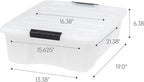 IRIS USA 27 Qt Stackable Plastic Storage Bins with Lids, 6 Pack - BPA-Free, Made in USA - Discreet Organizing Solution, Latch