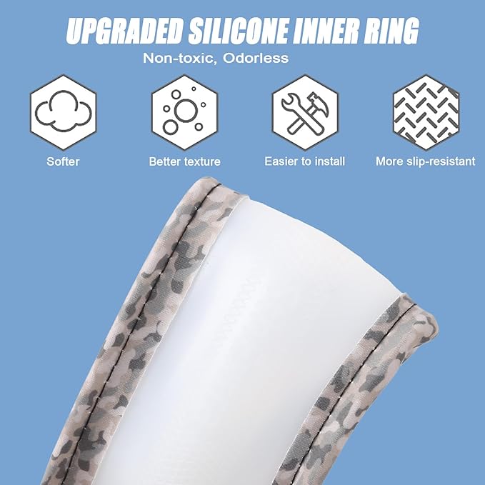 Camo Print Steering Wheel Cover with Silicone Inner Ring, Non-Toxic, Odorless Silicone Leather with Non-Fading Pattern for Me