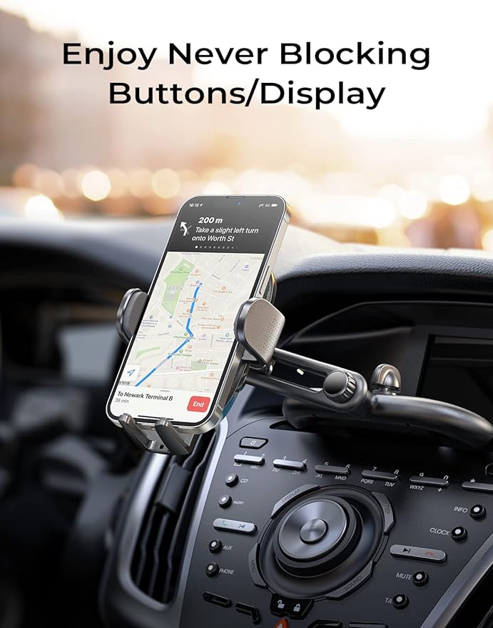 LISEN CD Phone Holder for Car iPhone 17 Adjustable CD Slot Phone Mount Holder Sturdy Cell Phones Holders for Your Car Accessories for Samsung Galaxy S25 S24 iPhone 16 15 Pro Max All Phones