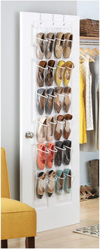 Whitmor 24 Pocket OTD Shoe Organizer Clear