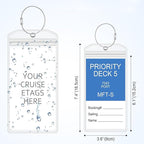Clabby 50 Sets Cruise Clear Luggage Tags Holders Bag with Loops for Carnival, PVC Waterproof Tag for Travel Supplies
