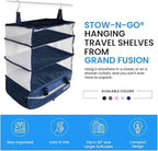Grand Fusion Stow-N-Go Packing Organizer for Luggage, Portable Hanging Travel Shelves, Carry-On Closet, Hanging Packing Cubes