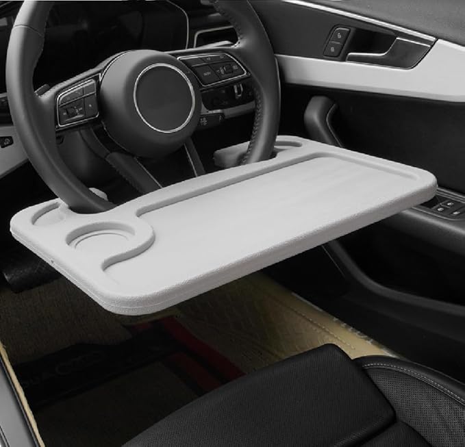 Car Steering Wheel Desk for Laptop,Multipurpose Travel Car Accessories, Car Seat Stand Trays for Eating, Multipurpose Travel Car Accessories (Grey)