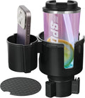 JINKEY 2 in 1 Cup Holder Expander, Extra Cup Holders Extender with Adjustable Car Cup Insert for Car Front Seat for Yeti，Hydroflask and Other Large Water Bottles & Mugs in 3.74"-4.25"(10-46 Oz)