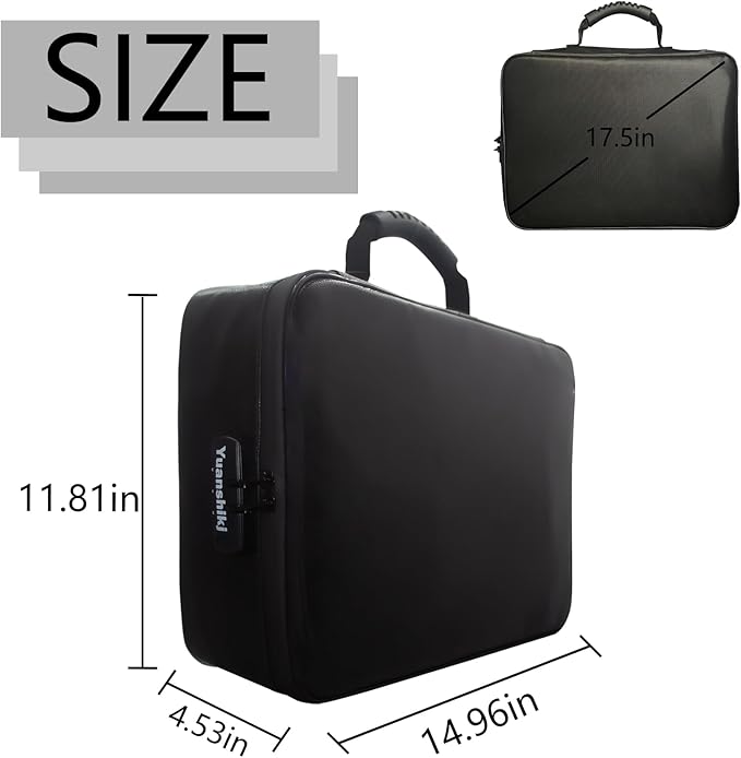 Yuanshikj Heat Insulated Fireproof Waterproof Safe File Organizer,Document Organizer Box with Lock Labels,Multi-Layer Portabl