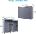 VIPEK Classic V6C Heavy Duty Covered Clothes Rack Portable Wardrobe Closet, 5 Tiers Wire Garment Rack Black Metal Clothing Ra