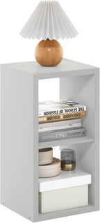 Furinno Cubicle Open Back Decorative Cube Storage Organizer, 2, Light Grey