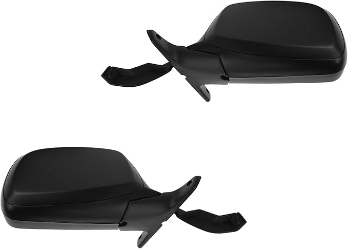 TRQ 2 Piece Driver and Passenger Side Mirror Assembly Set Manual Folding Manual Adjustment Non-Heated No Memory Black Compati