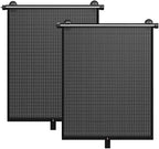 2 Pack Retractable Car Shades for Side Windows - Window Sun Shade for Car with Strong Suction Cups | Roller Shades UV Heat Block Sun Shade for Cars House Office Window (M:17.1"x19.6")