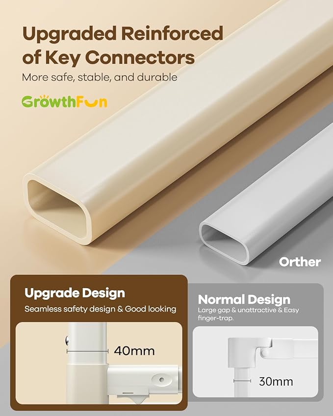 Foldable Bed Rail for Toddlers, 47in Reinforced Carbon Steel Frame&Connectors, Breathable Cationic Fabric, Safety Toddler Bed
