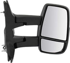 TRQ Driver and Passenger Side Power Mirror Set Textured Black Long Arm Design without Heat Compatible with 2015-2017 Ford Tra