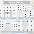 Tessco 12 Sets Pegboard Cups with Hooks Loops Large Bins White Pegboard Wall Organizer Peg Board Containers Square Box Shape 