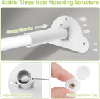 Adjustable Shower Curtain Rod Bracket 1 Pack Aluminum Alloy Shower Curtain Rod Single Swivel Flange Heavy Duty Closet Rod Bra