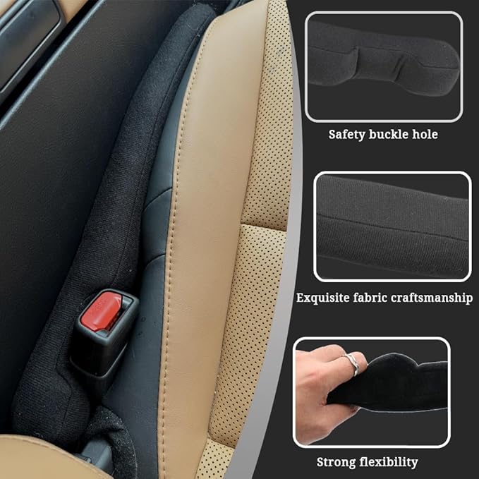 Car Seat Gap Filler Universal for Car SUV Truck Accessories Seat Gap Blocker Fit Organizer Fill The Gap Between Seat and Console Stop Things from Dropping Pack of 2 Black