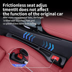 Car Seat Gap Filler Organizer, Universal Fit, Black, PU Leather, 2 Pack with Storage Pockets